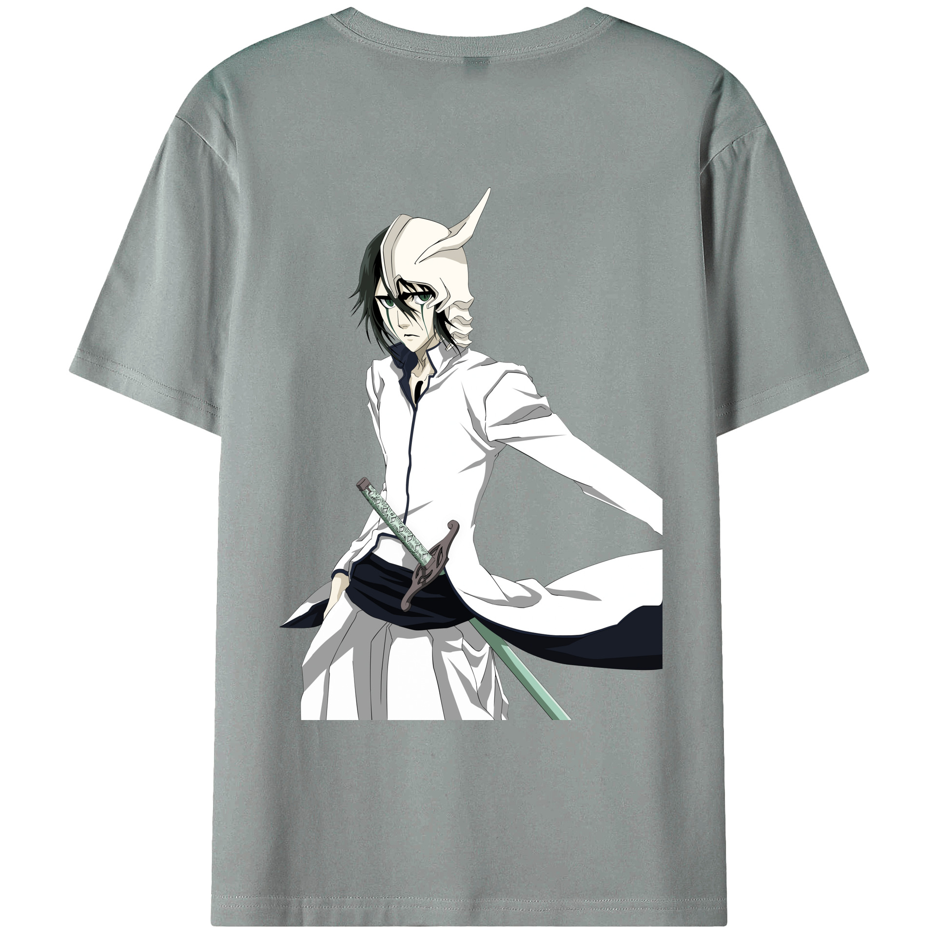 （画像用） ブリーチ ウルキオラ·シファー BLEACH Ulquiorra cifer 綿100％ メンズ半袖Tシャツ（バックプリント） 通気性